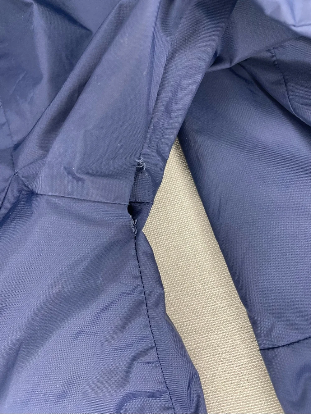 Columbia Navy Hooded Windbreaker with Light Blue Lining